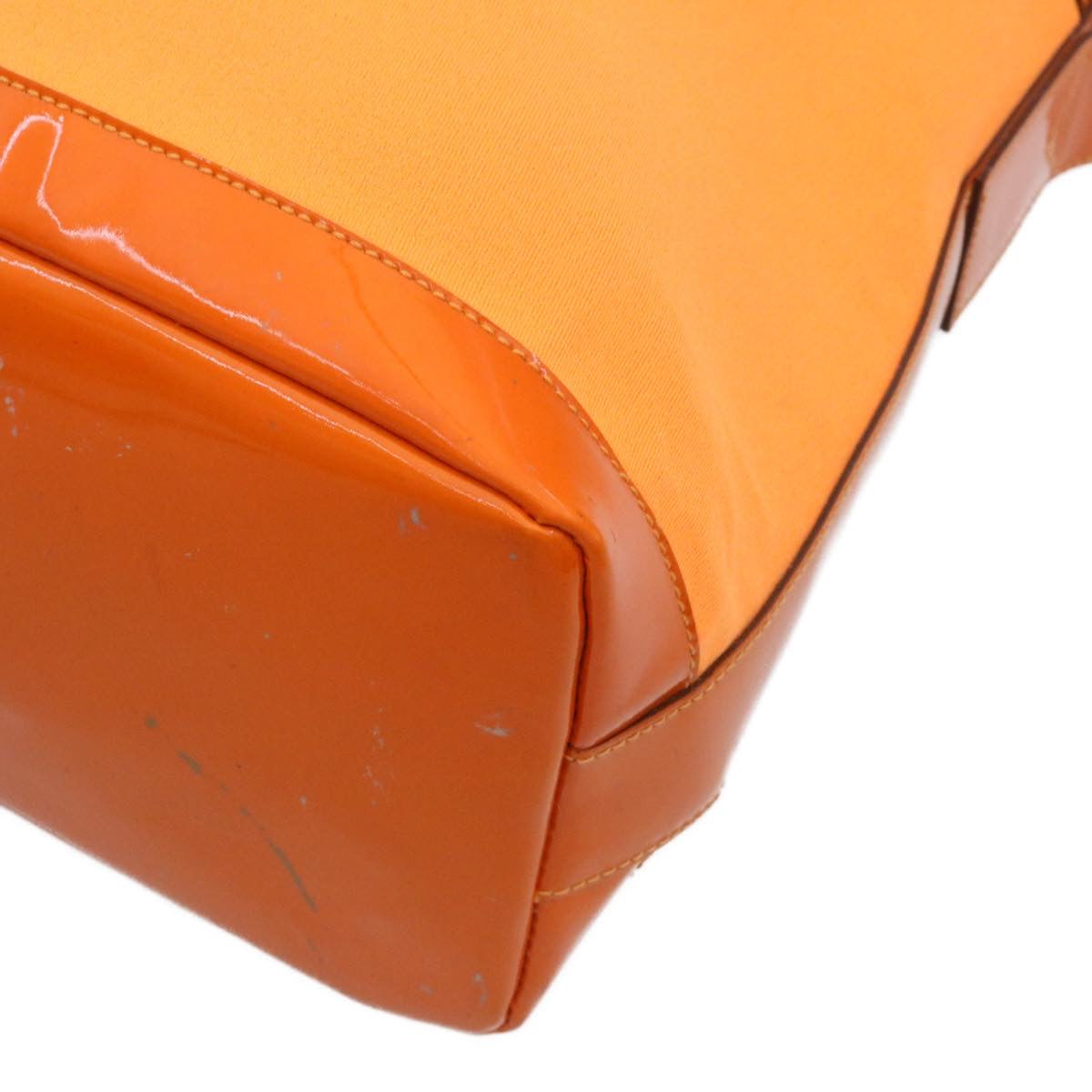 GUCCI Bamboo Shoulder Bag Nylon Enamel Orange ar2074