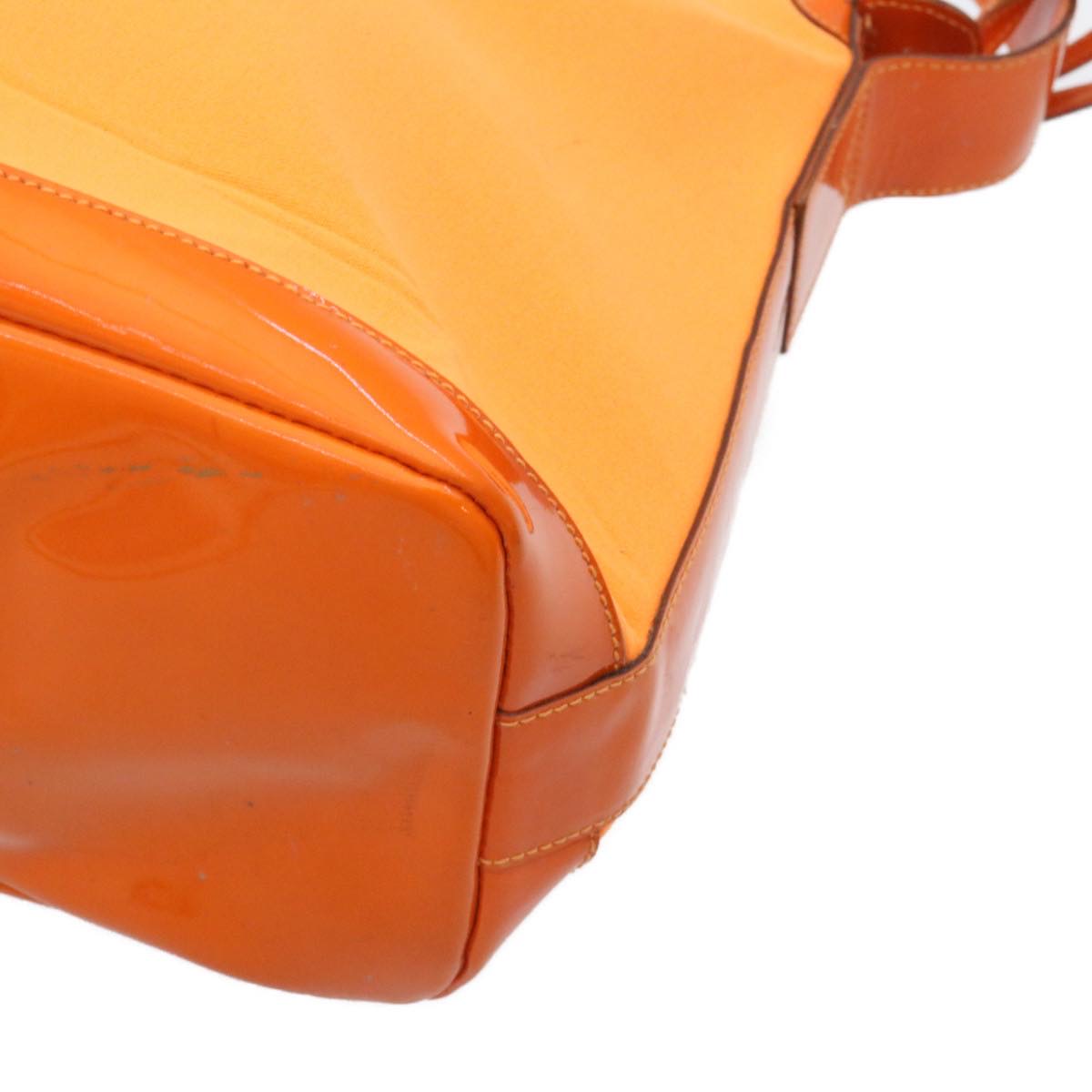 GUCCI Bamboo Shoulder Bag Nylon Enamel Orange ar2074