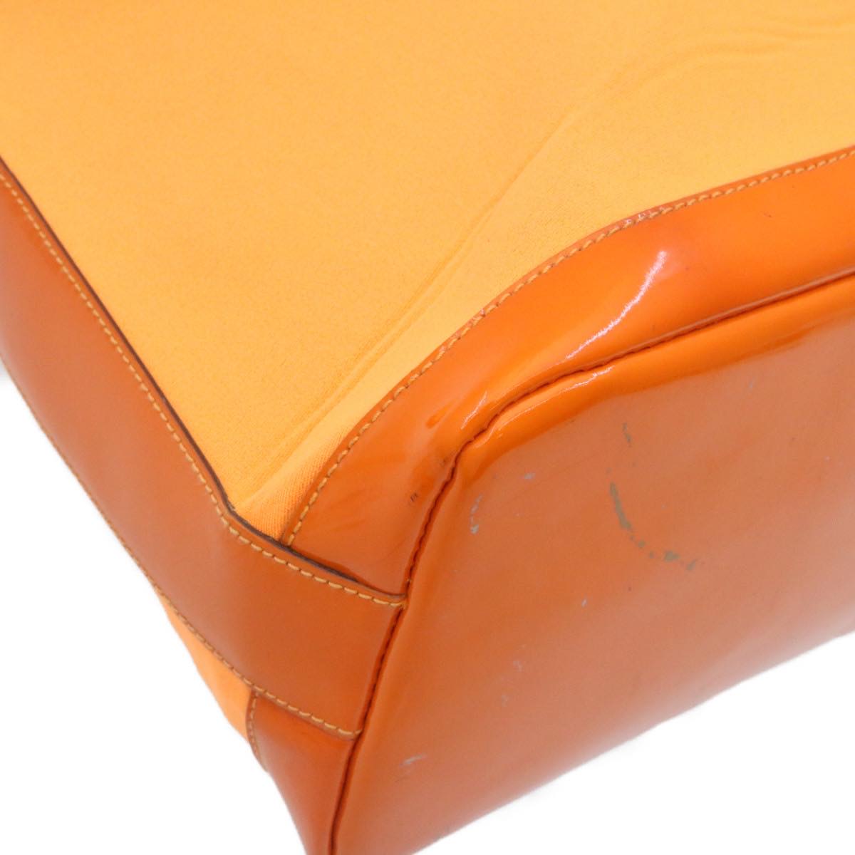 GUCCI Bamboo Shoulder Bag Nylon Enamel Orange ar2074