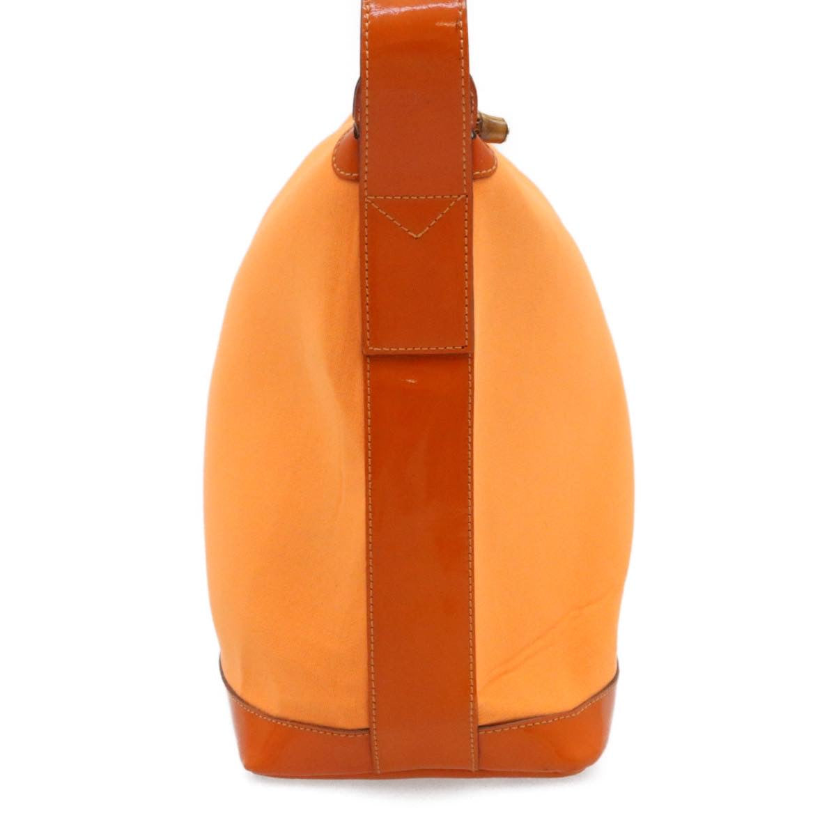GUCCI Bamboo Shoulder Bag Nylon Enamel Orange ar2074