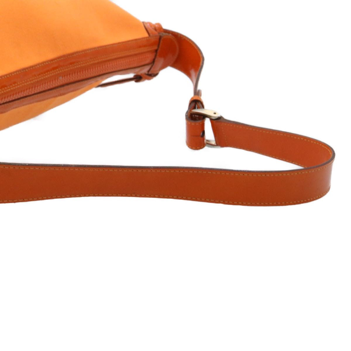 GUCCI Bamboo Shoulder Bag Nylon Enamel Orange ar2074