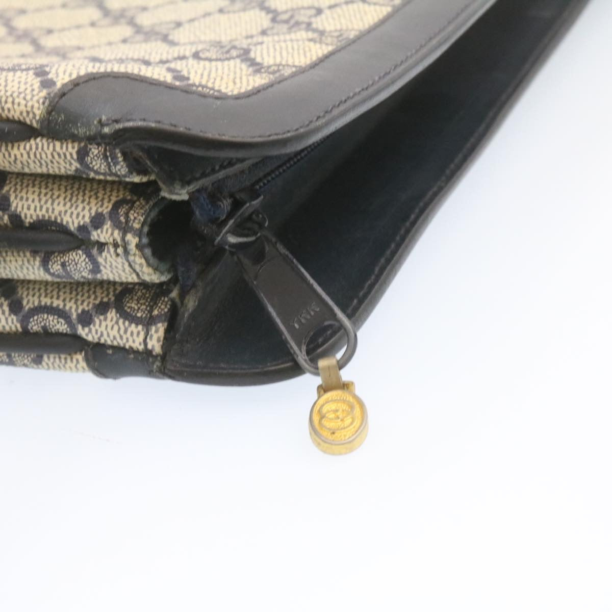 GUCCI Sherry Line GG Canvas Shoulder Bag PVC Leather Red Navy ar4424