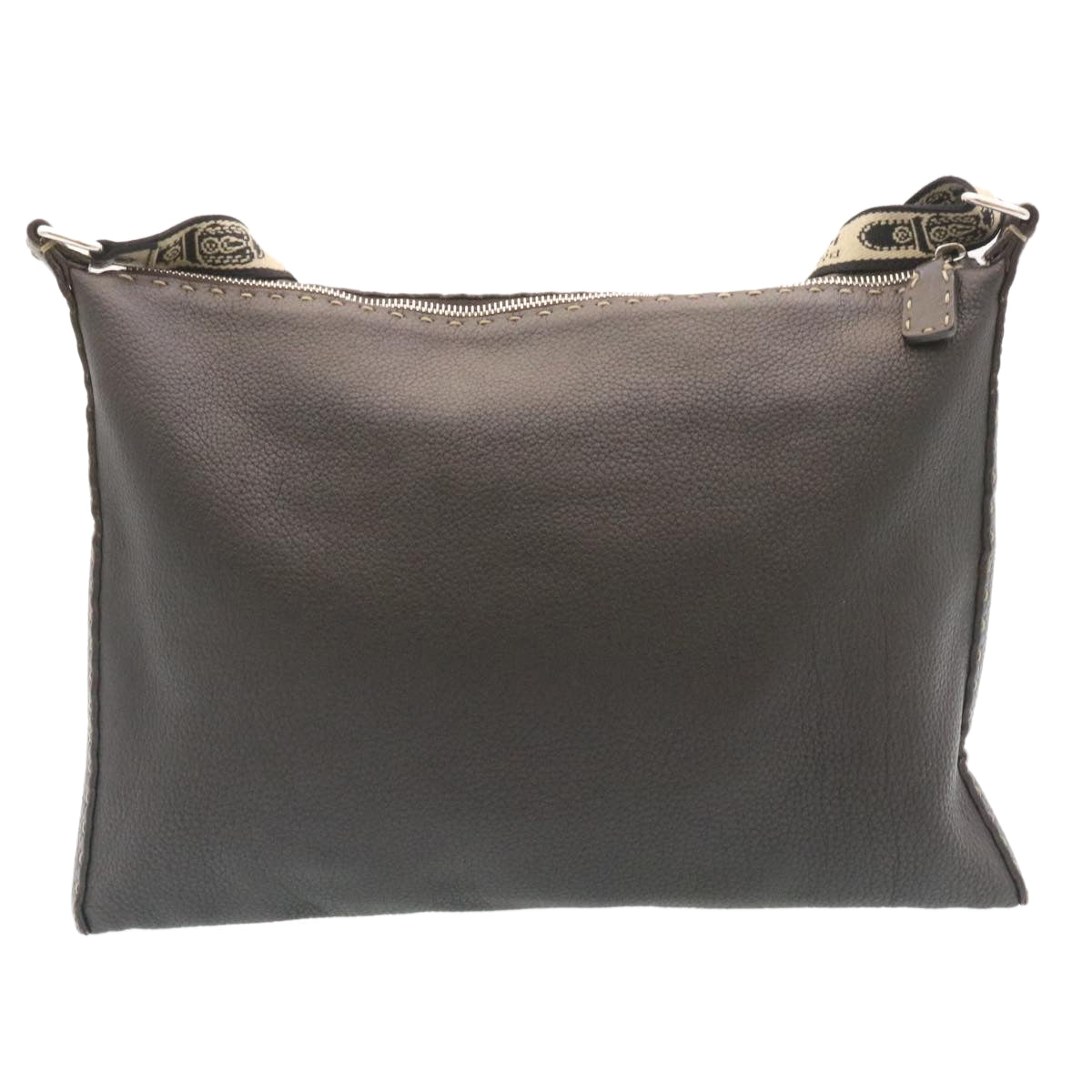 FENDI Shoulder Bag Leather Brown ar6319
