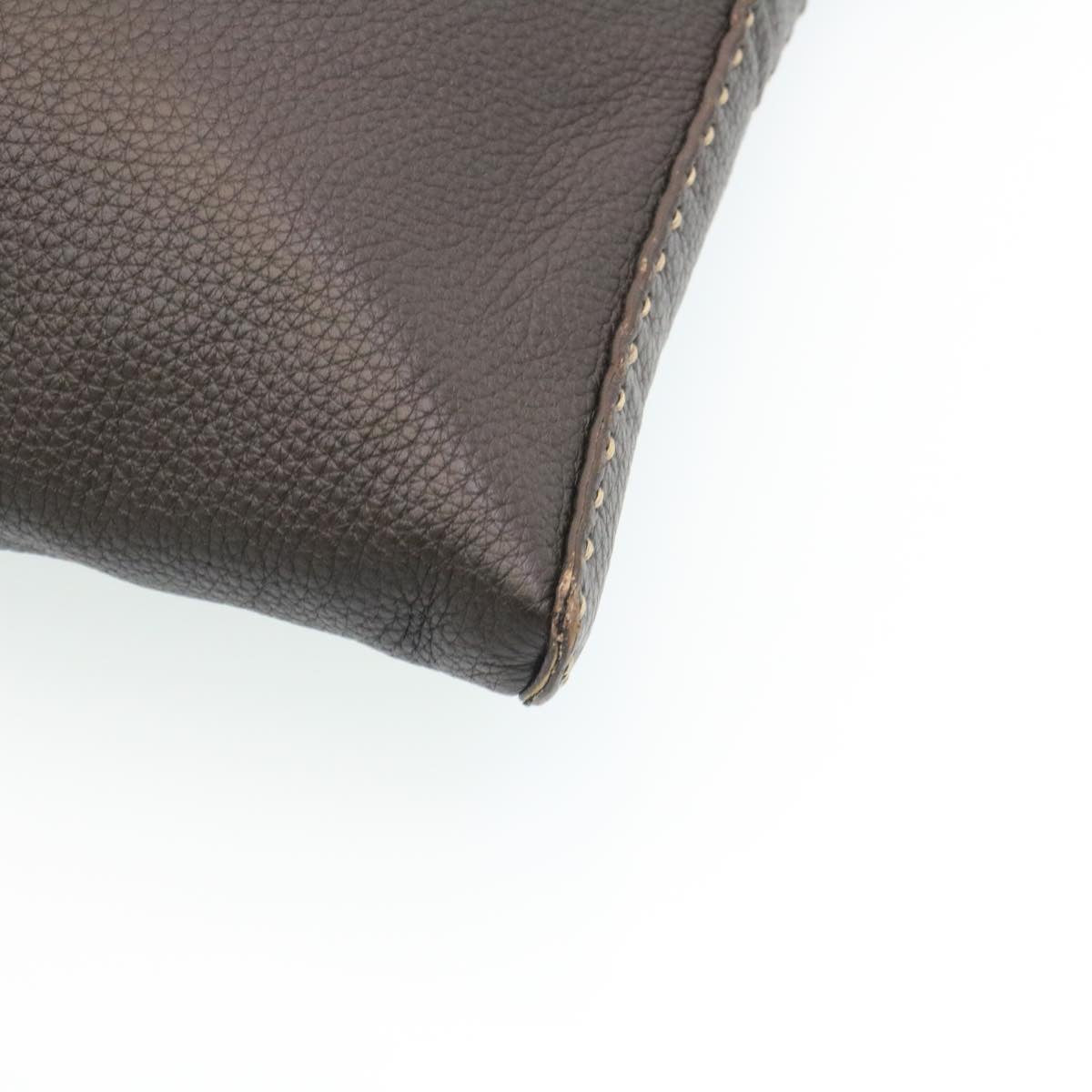 FENDI Shoulder Bag Leather Brown ar6319