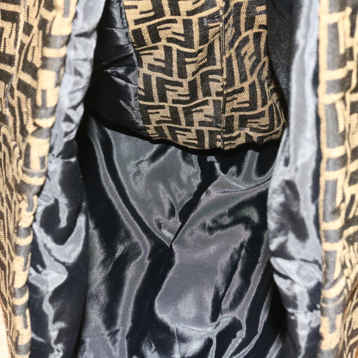 FENDI Zucca Canvas Coat Jacket Brown Black ar6369