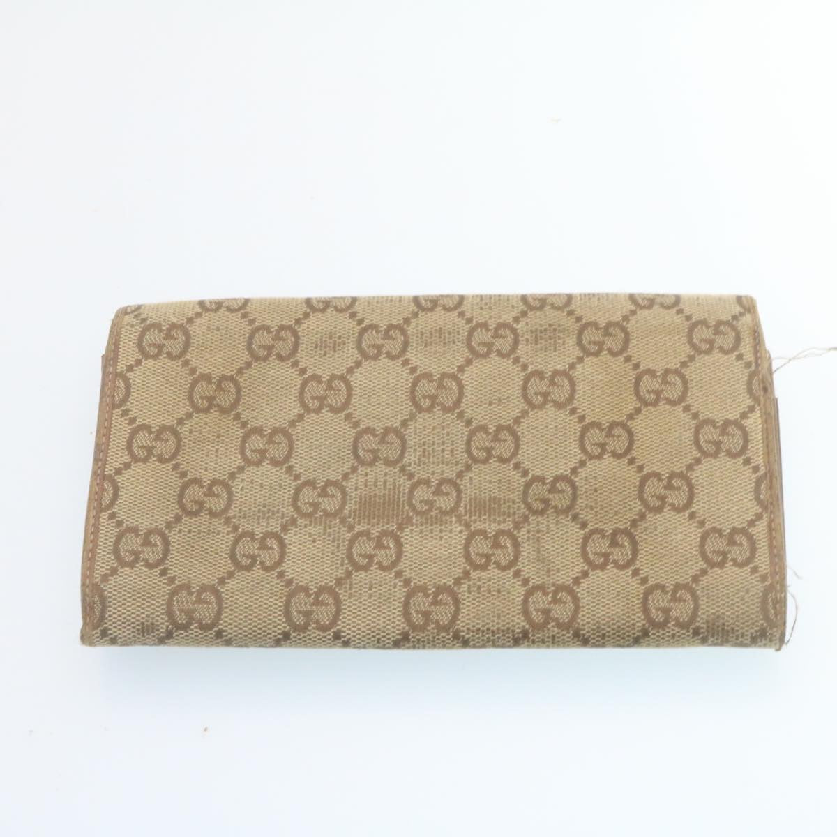 GUCCI GG Canvas Long Wallet Leather 6Set Black Brown ar6414