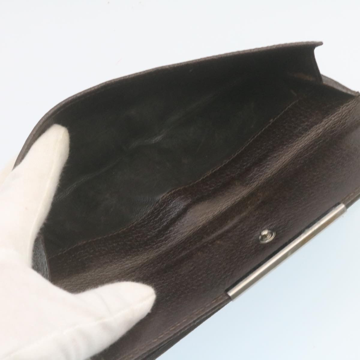 GUCCI GG Canvas Long Wallet Leather 6Set Black Brown ar6414