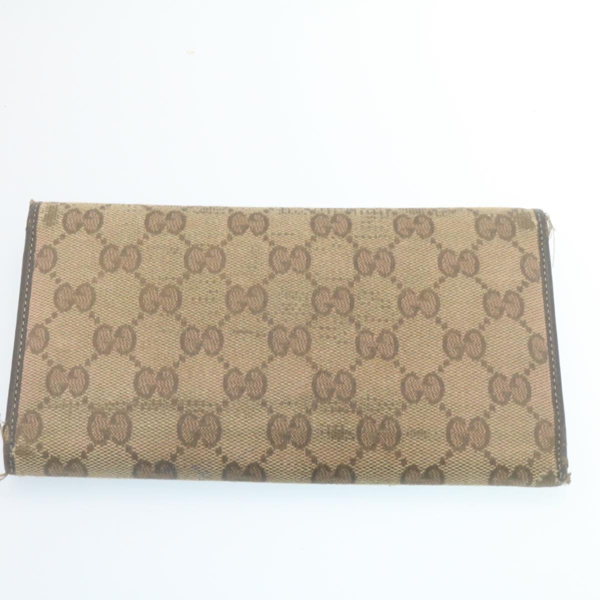 GUCCI GG Canvas Long Wallet Leather 6Set Black Brown ar6414