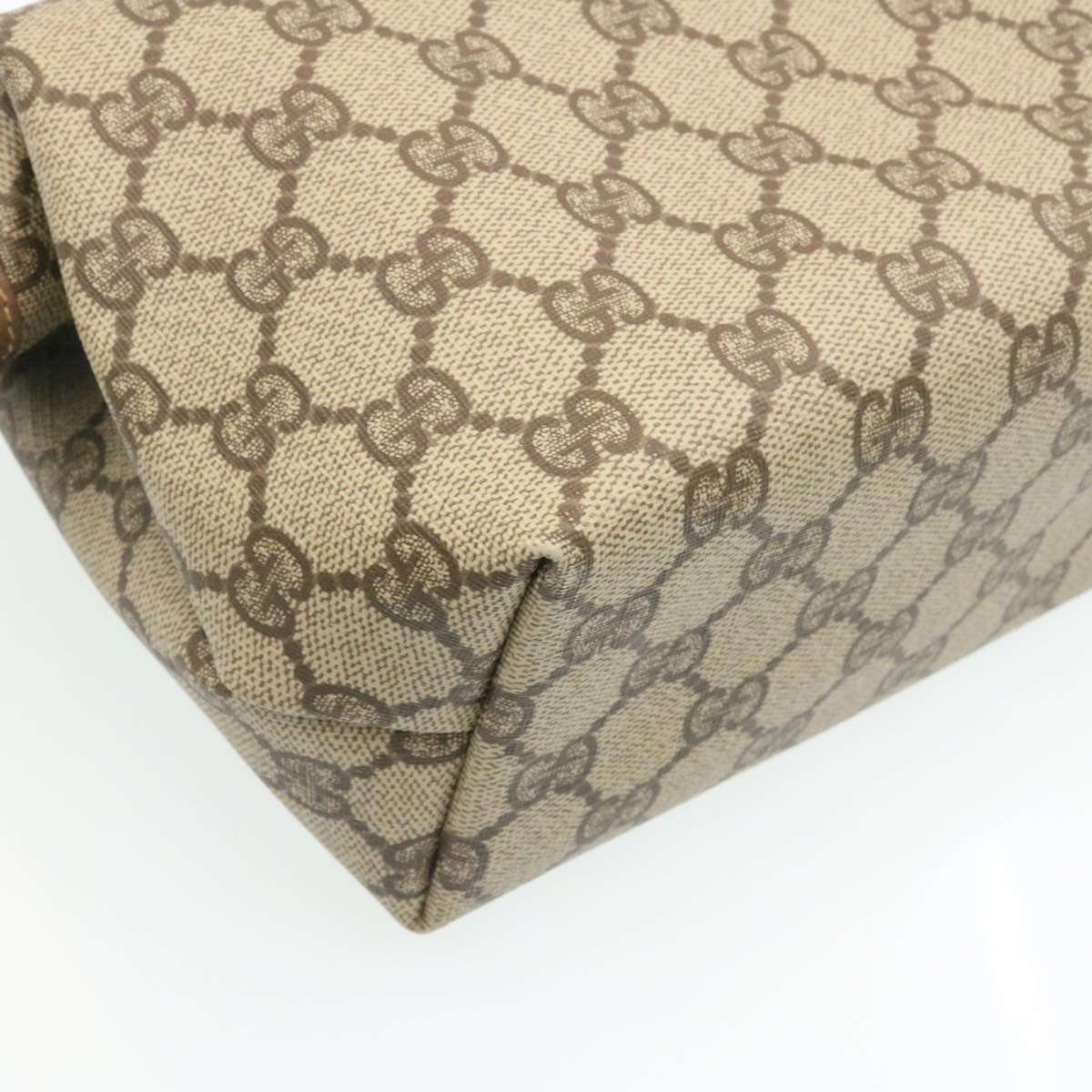 GUCCI GG Canvas Pouch PVC Leather Beige ar6441