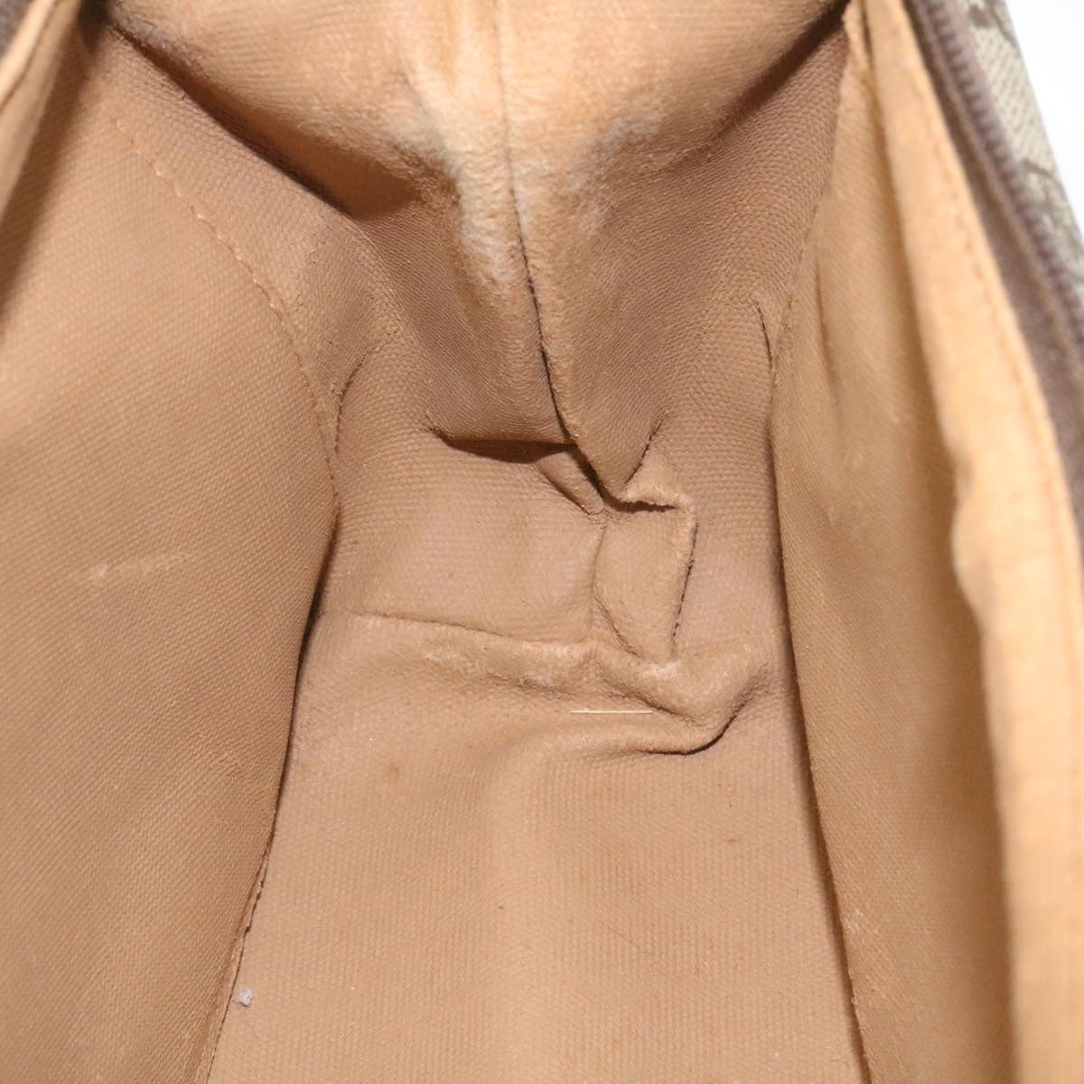 GUCCI GG Canvas Pouch PVC Leather Beige ar6441
