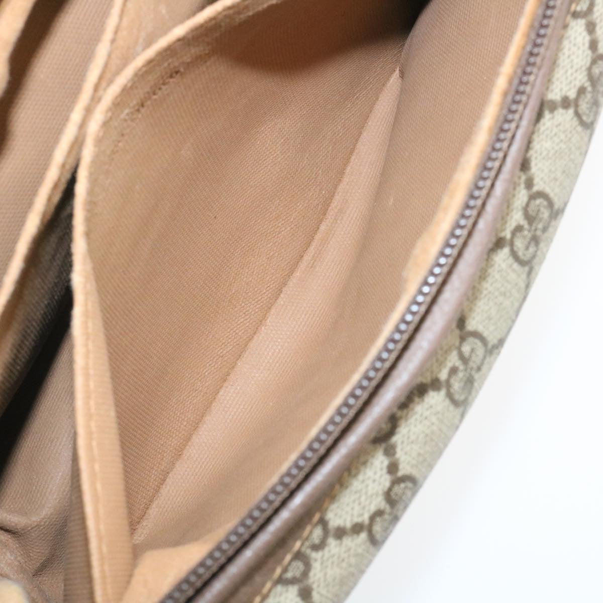 GUCCI GG Canvas Pouch PVC Leather Beige ar6441
