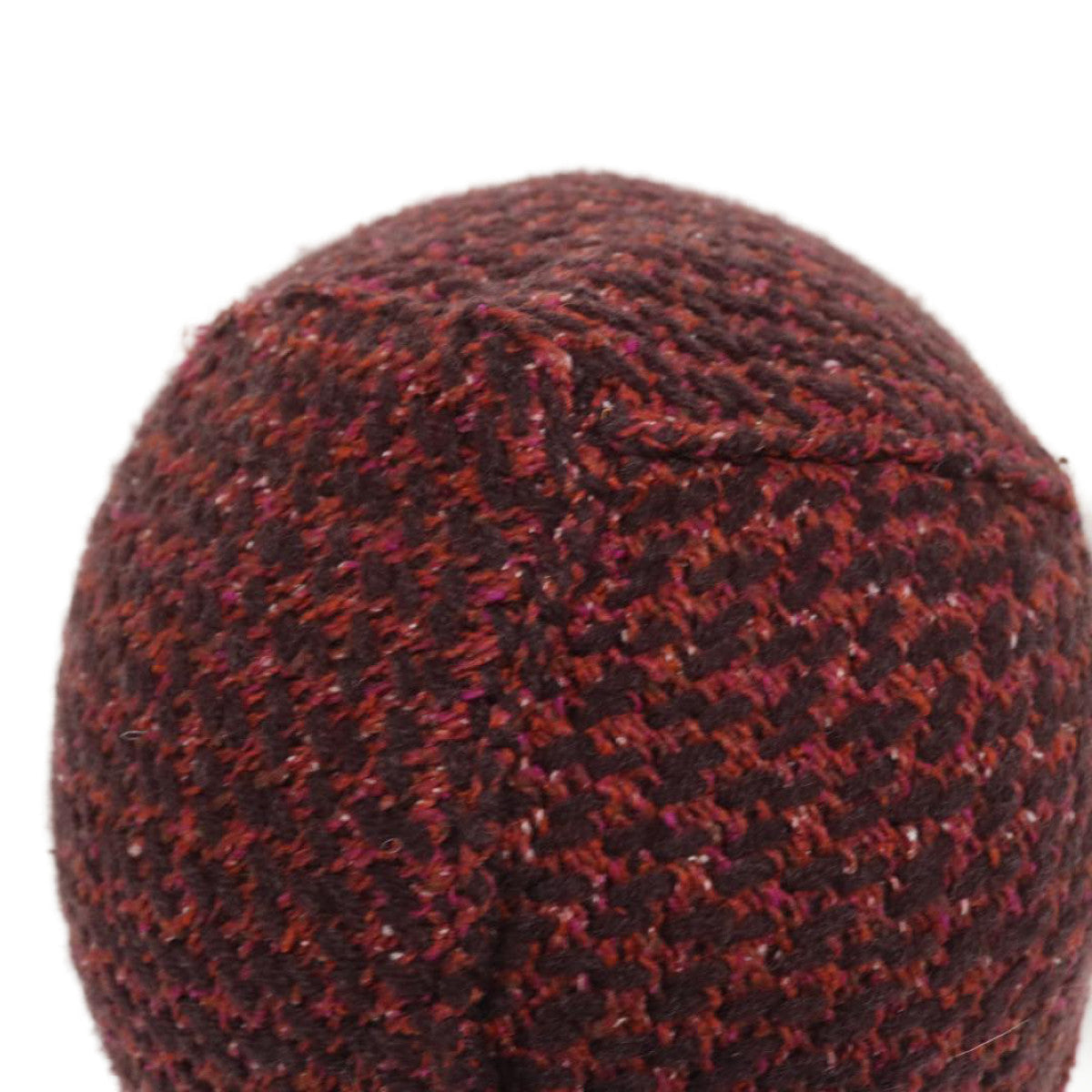 FENDI Beanie Watch Cap knitted Wool Brown Red ar6833
