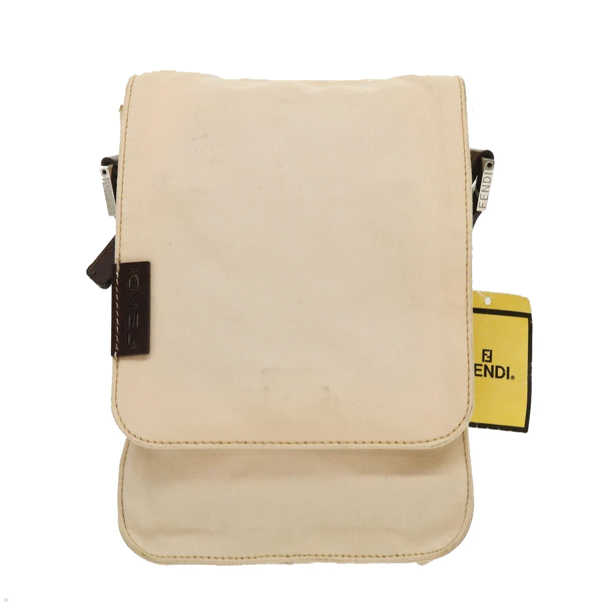 FENDI Shoulder Bag Pouch Canvas Beige ar6924