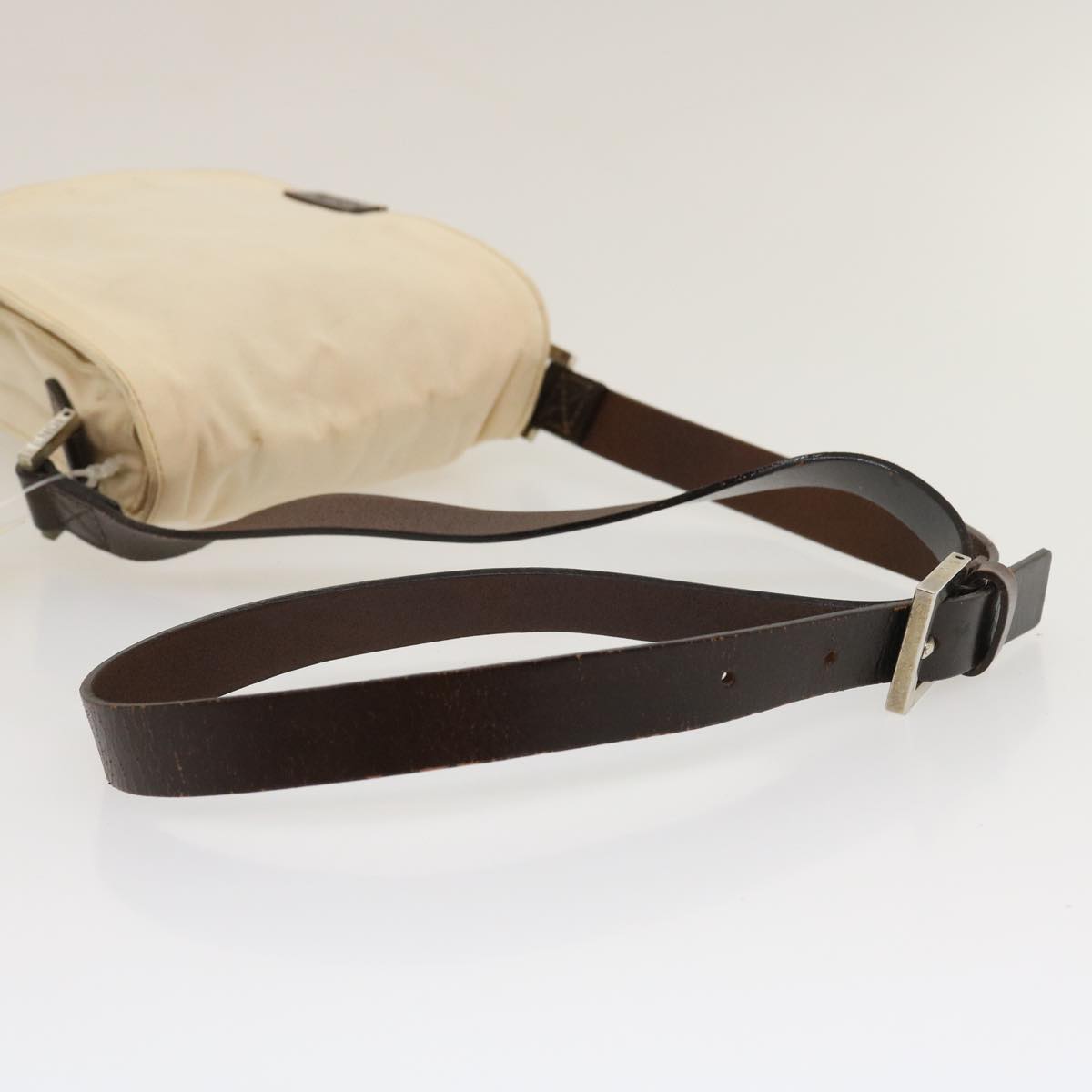 FENDI Shoulder Bag Pouch Canvas Beige ar6924
