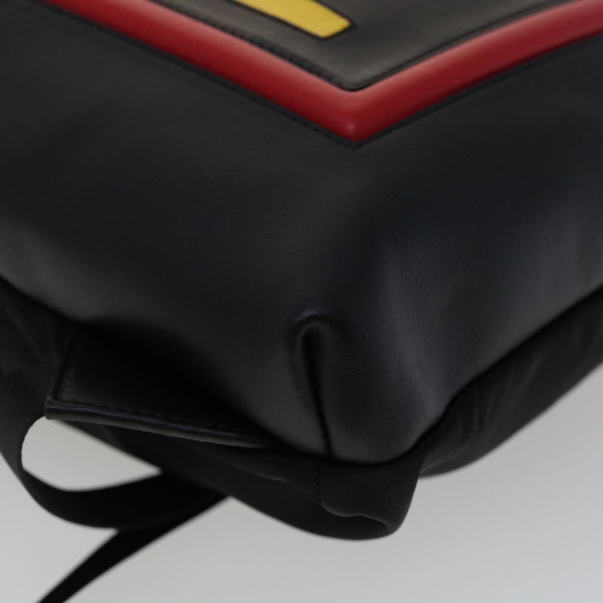 FENDI Backpack Nylon Leather Black Multicolor ar7157A