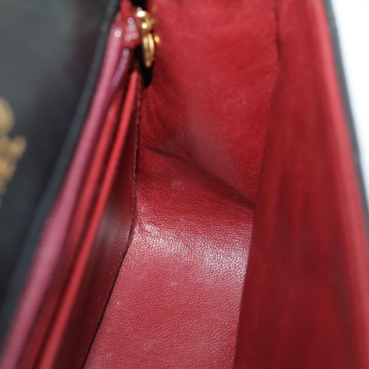 CHANEL Matelasse Diana Turn Lock Chain Shoulder Bag Lamb Skin Black ar7368A