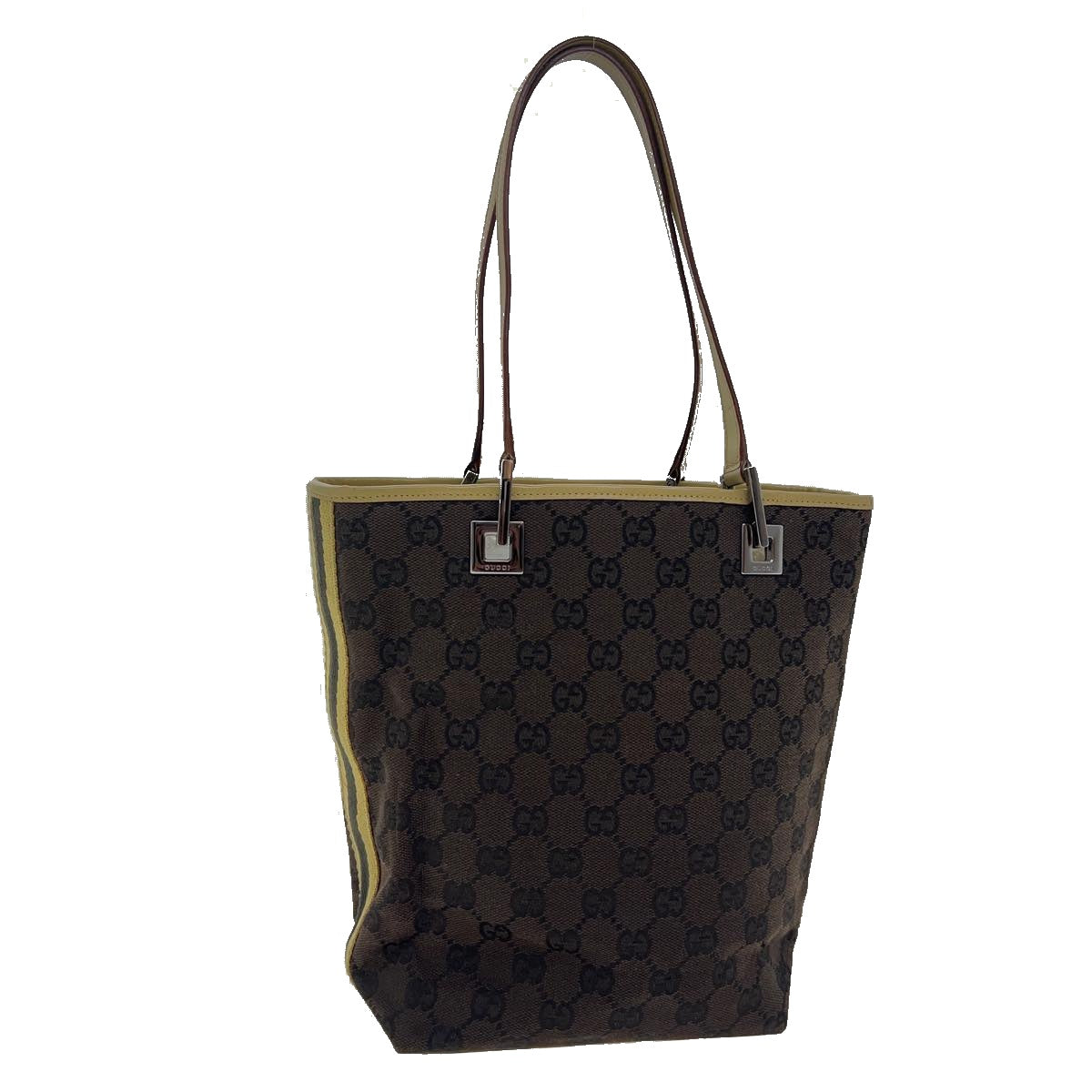 GUCCI Sherry Line GG Canvas Tote Bag Khaki Beige ar7449