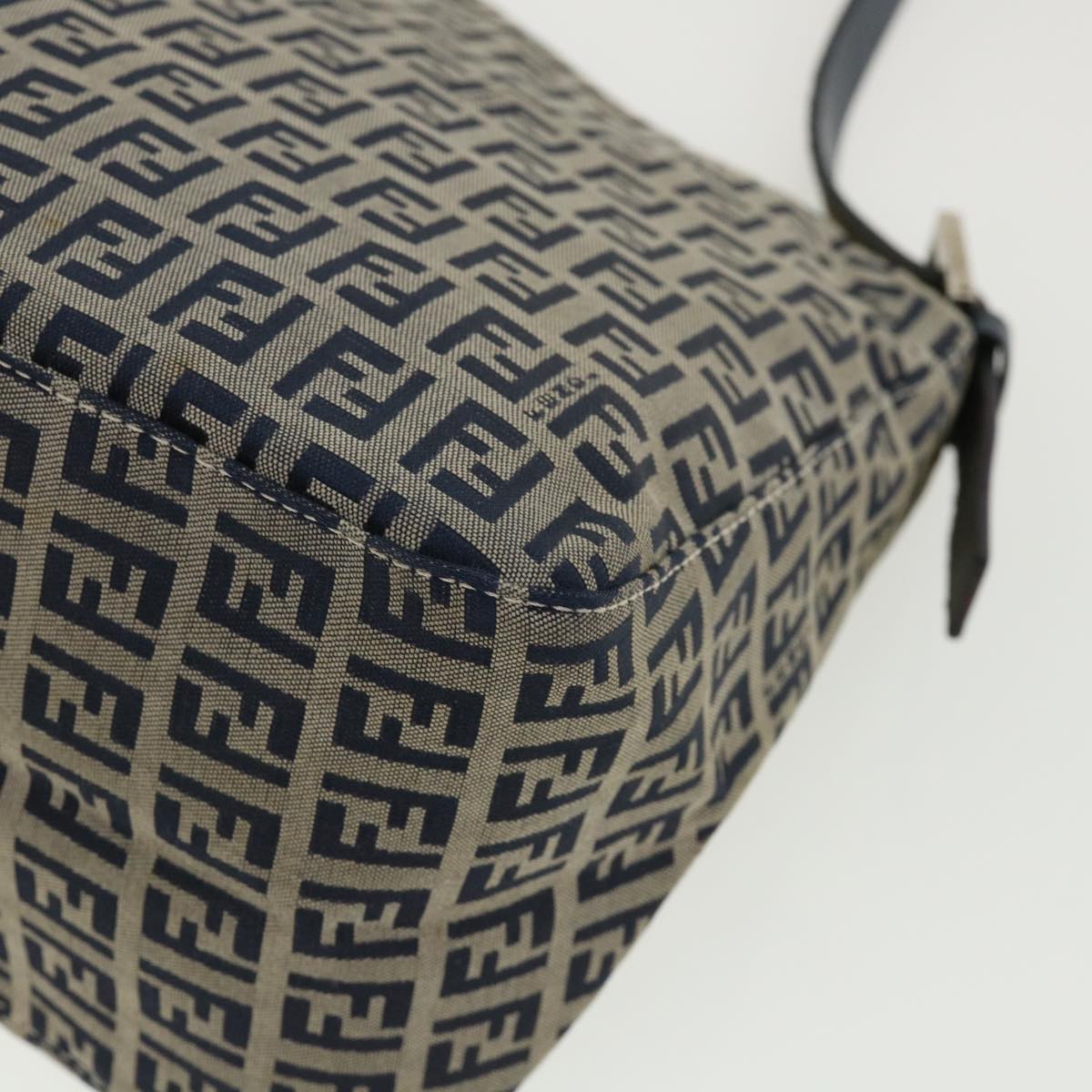 FENDI Zucca Canvas Mamma Baguette Shoulder Bag Navy ar7934