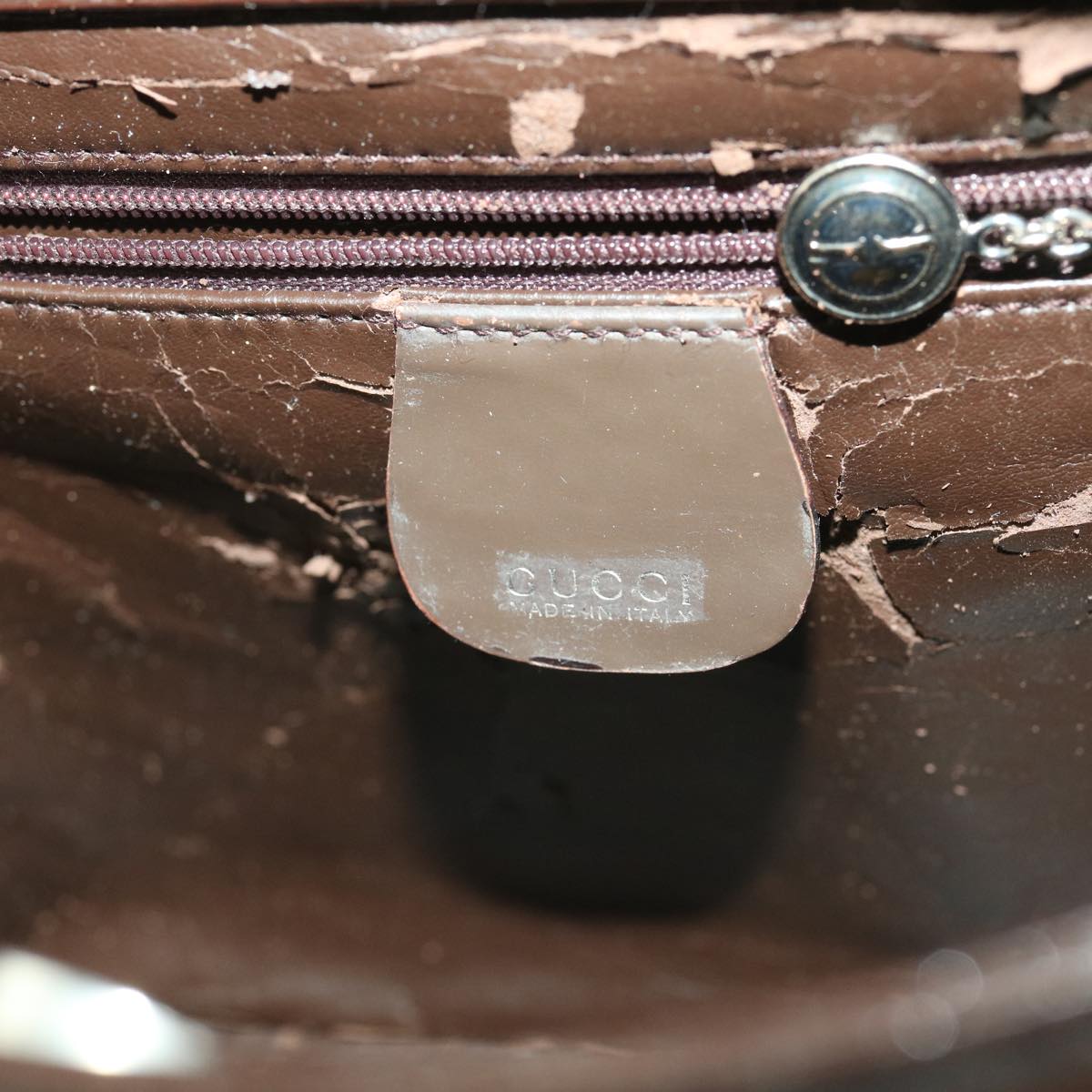 GUCCI Shoulder Bag Leather Brown ar8371