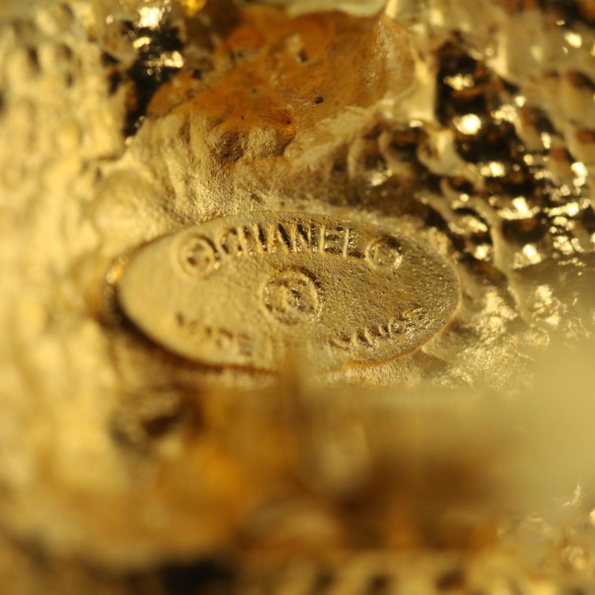 CHANEL Earring Gold Tone CC ar8383