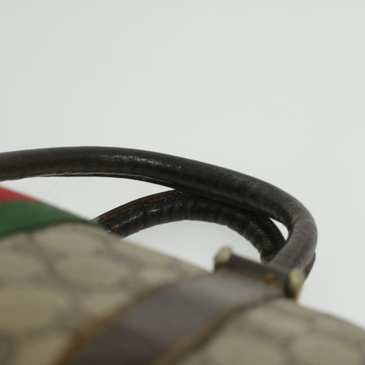 GUCCI GG Canvas Web Sherry Line Hand Bag 2Set Beige Red Green ar8498