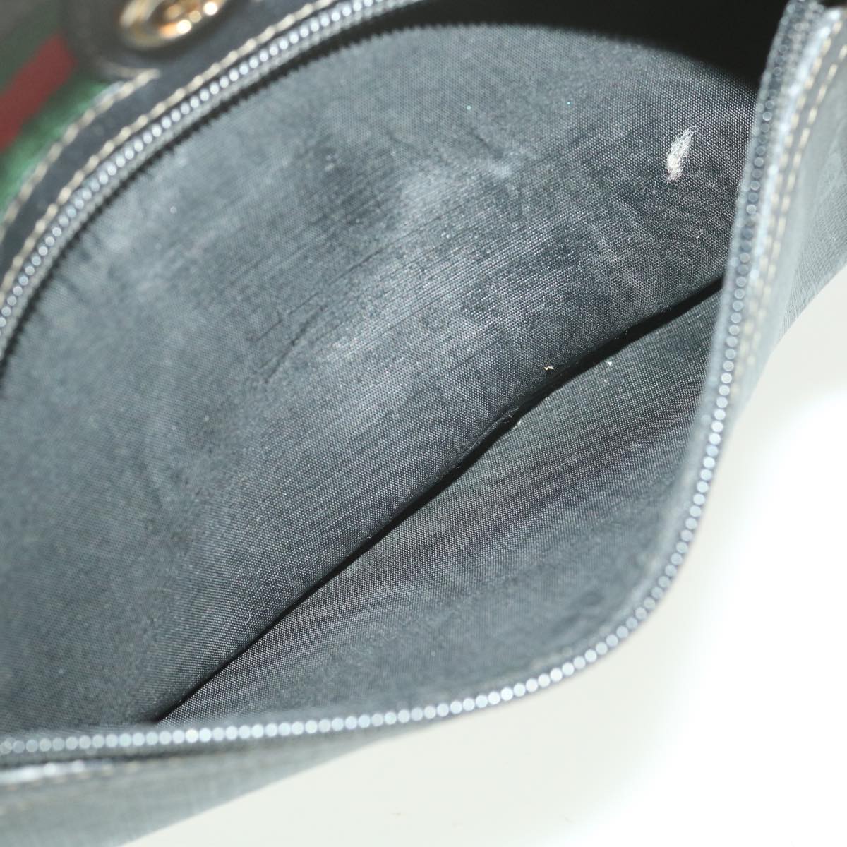 GUCCI GG Canvas Web Sherry Line Shoulder Bag Black Red 119.02.087 ar8721