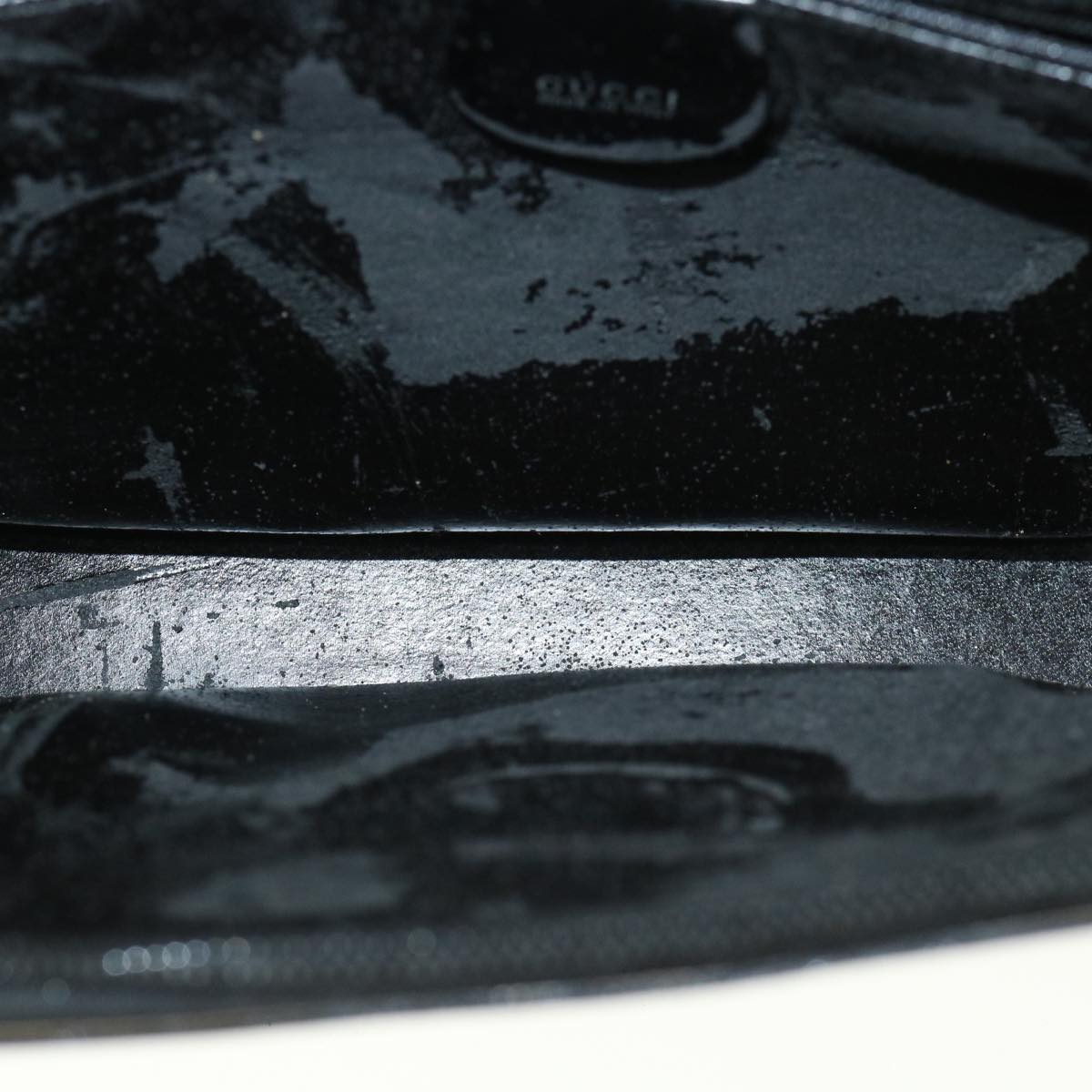 GUCCI Shoulder Bag Patent Leather Black ar8722