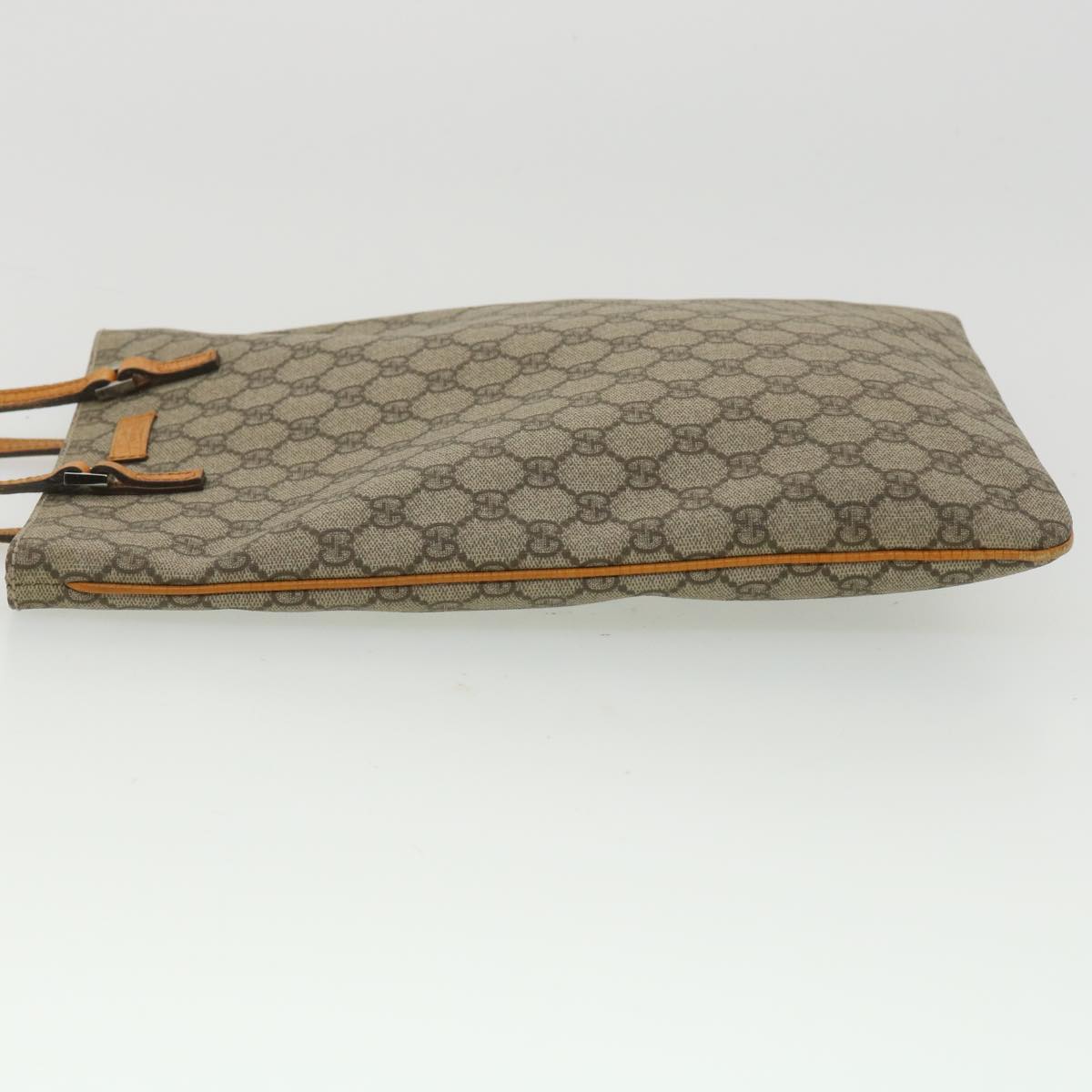 GUCCI GG Canvas Hand Bag PVC Leather Beige Orange 117551 ar8725