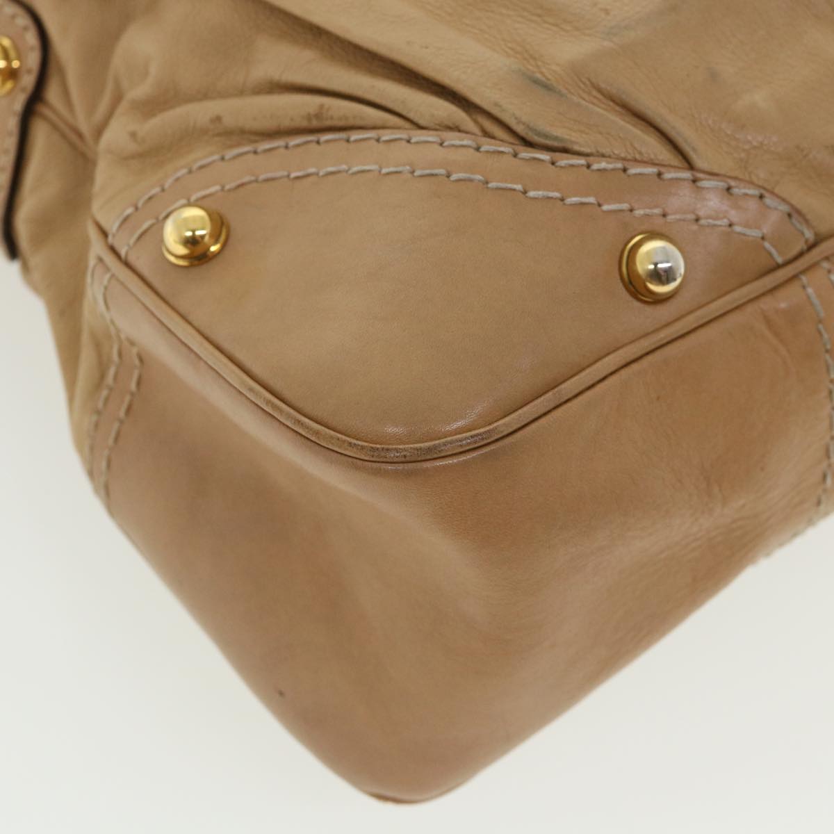GUCCI Shoulder Bag Leather Beige 211966 ar8735