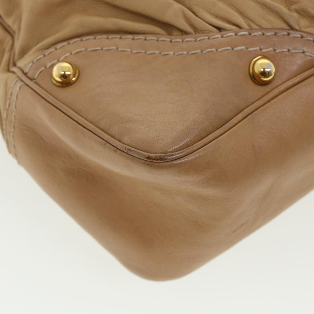 GUCCI Shoulder Bag Leather Beige 211966 ar8735