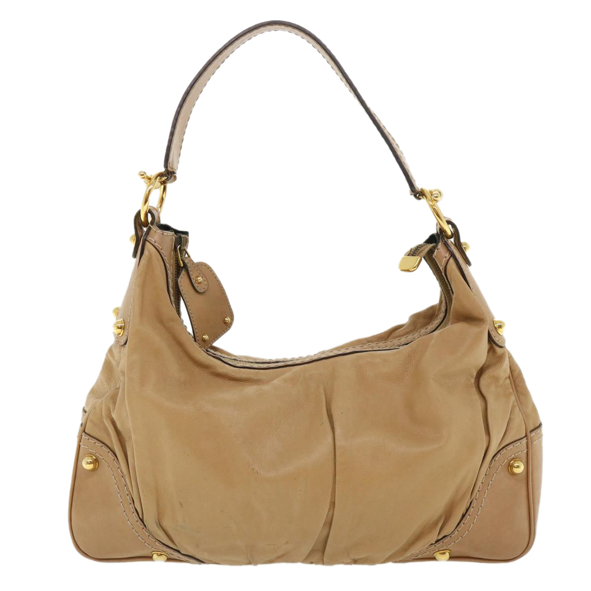 GUCCI Shoulder Bag Leather Beige 211966 ar8735