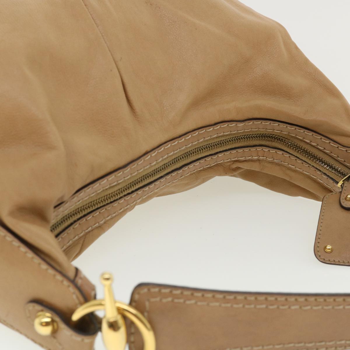 GUCCI Shoulder Bag Leather Beige 211966 ar8735