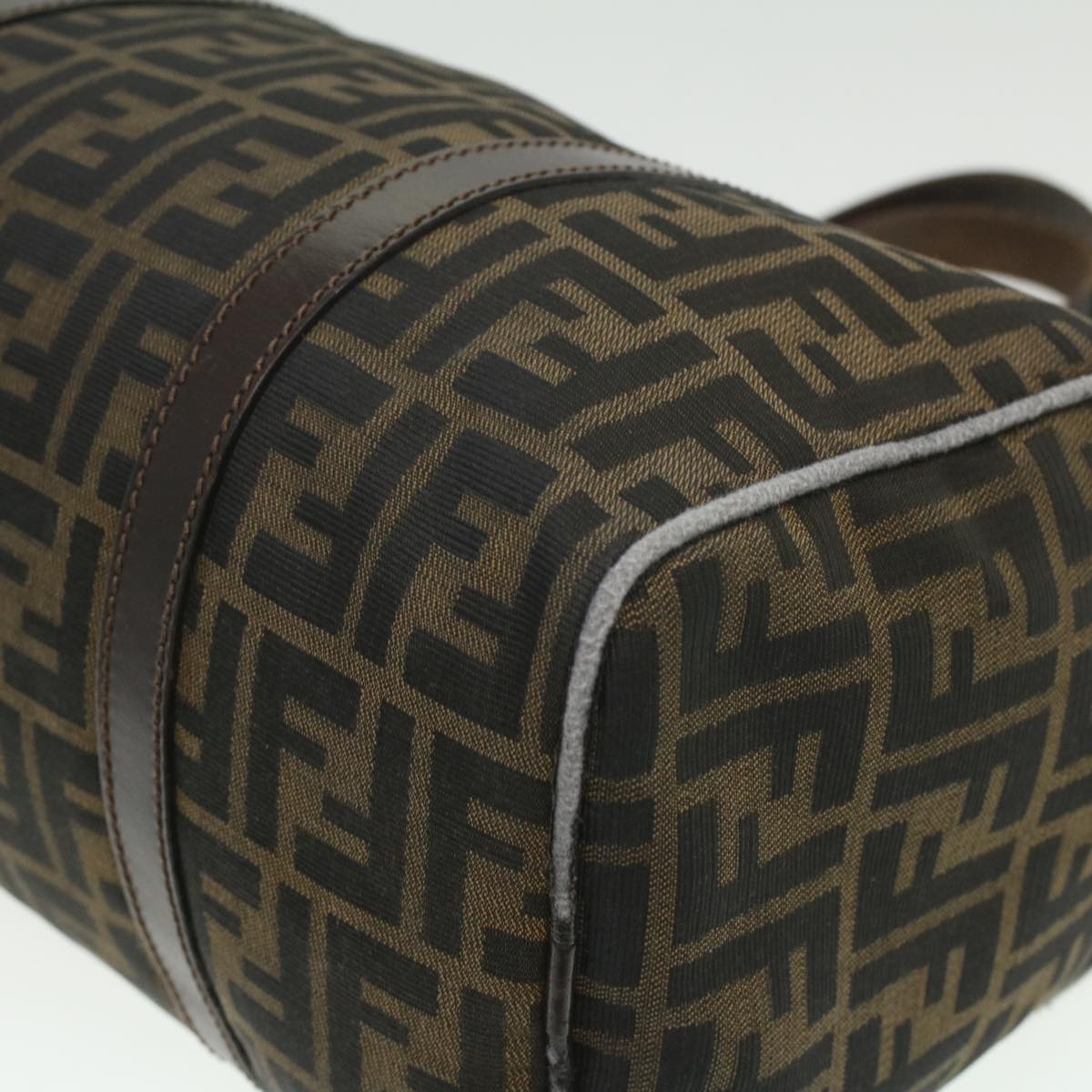 FENDI Zucca Canvas Boston Bag Brown Black 16327 ar8880