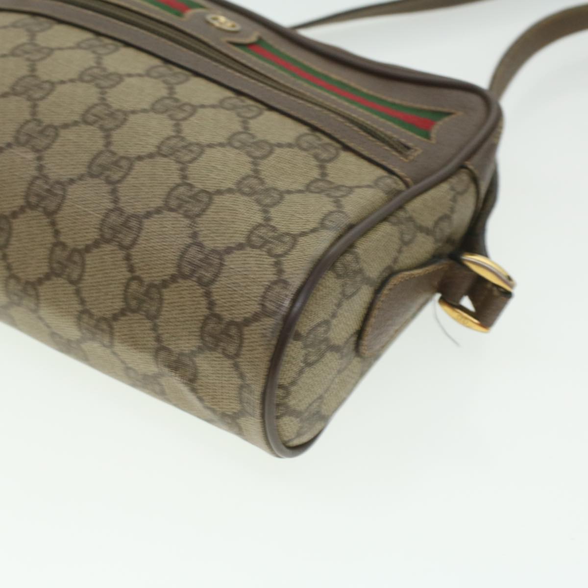 GUCCI GG Canvas Web Sherry Line Shoulder Bag Beige Red Green ar8987