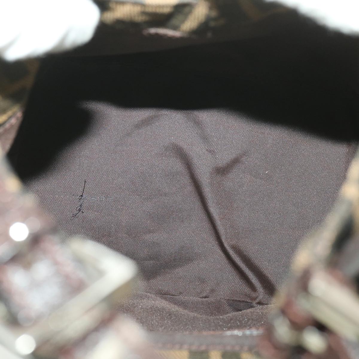 FENDI Zucca Canvas Mamma Baguette Shoulder Bag Brown 2119 26686 008 ar9002