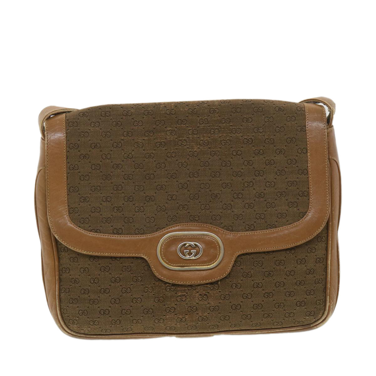 GUCCI Micro GG Canvas Shoulder Bag Beige Brown ar9061