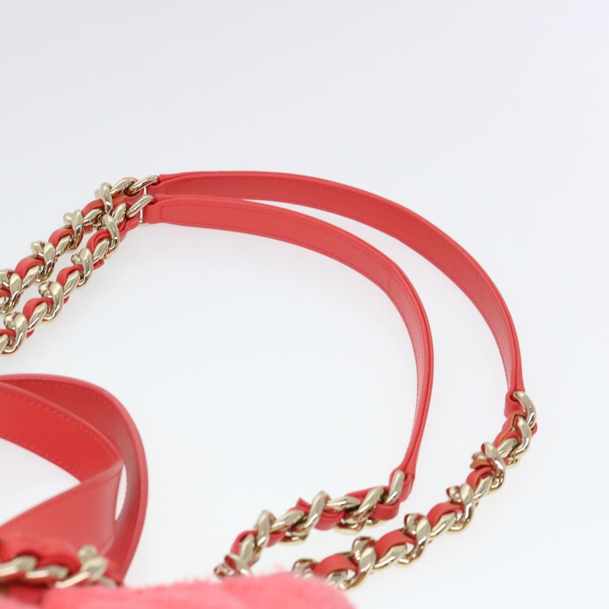 CHANEL Chain Hand Bag Pile 2way Pink CC ar9158A