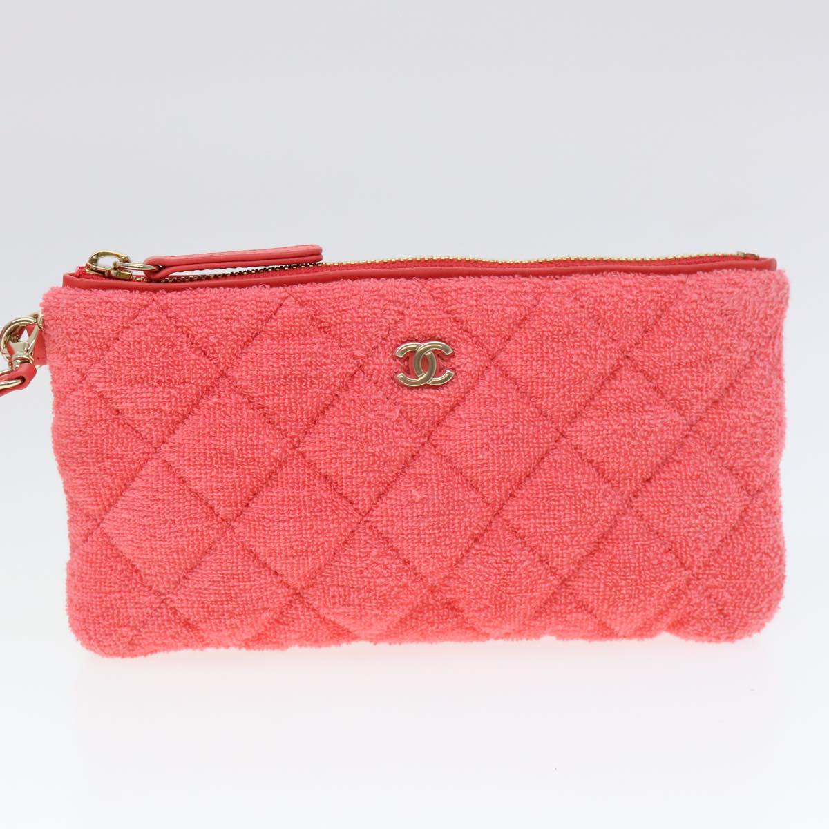 CHANEL Chain Hand Bag Pile 2way Pink CC ar9158A