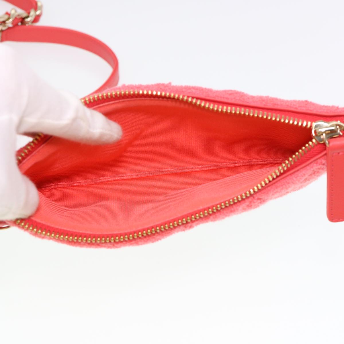 CHANEL Chain Hand Bag Pile 2way Pink CC ar9158A