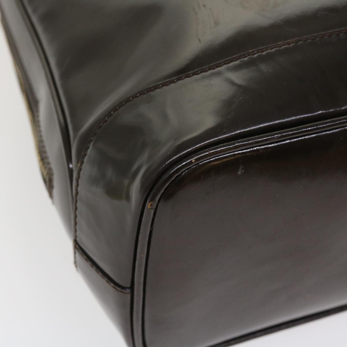 GUCCI Bamboo Shoulder Bag Patent leather Brown 001.2214.1649 ar9167