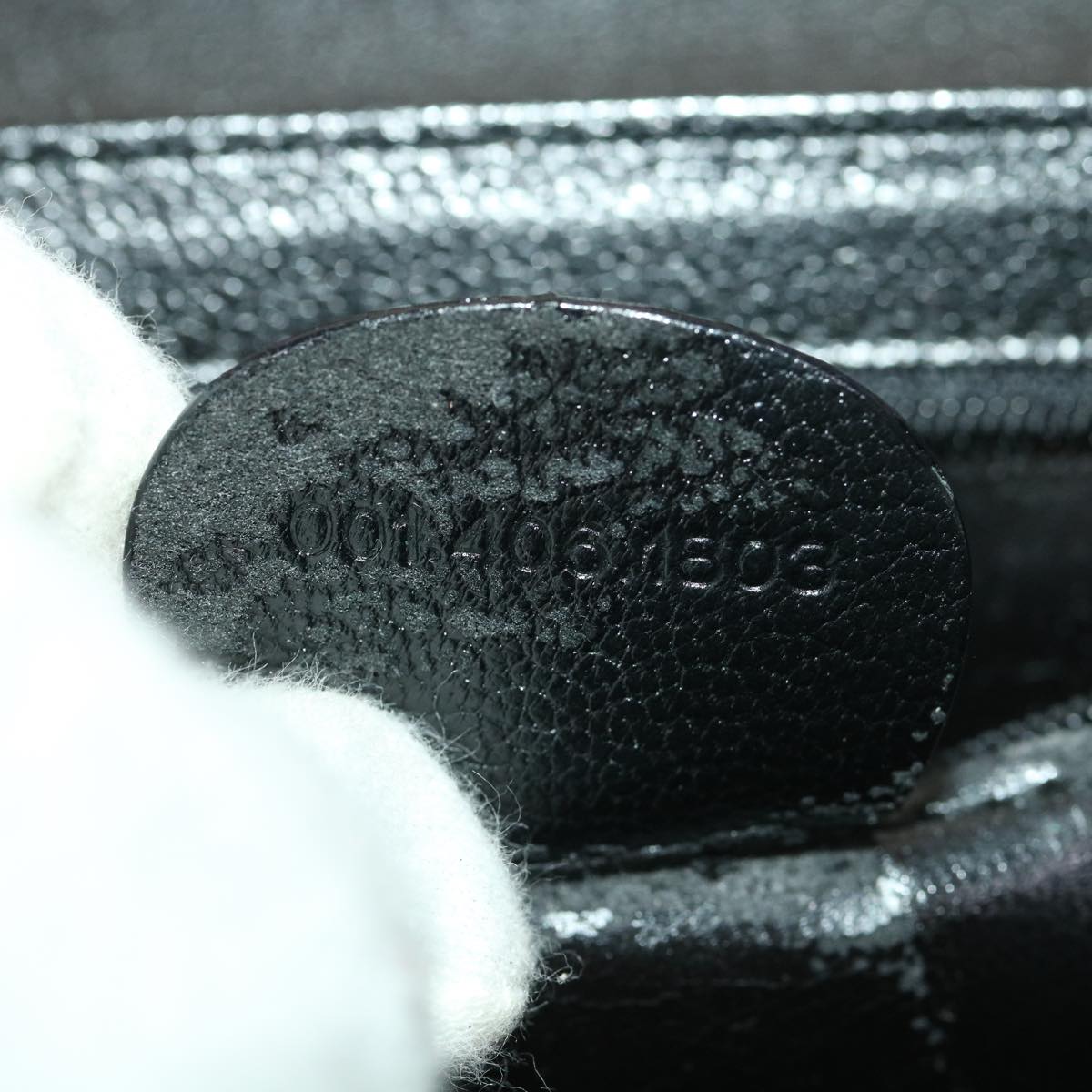 GUCCI Shoulder Bag Leather Black ar9186