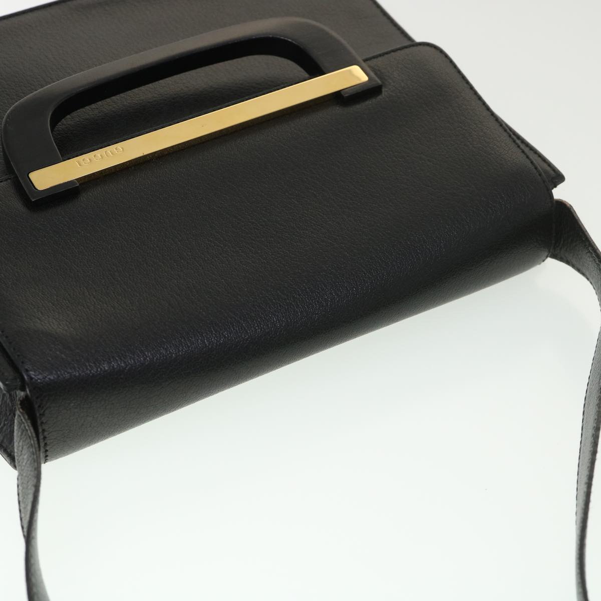 GUCCI Shoulder Bag Leather Black ar9186