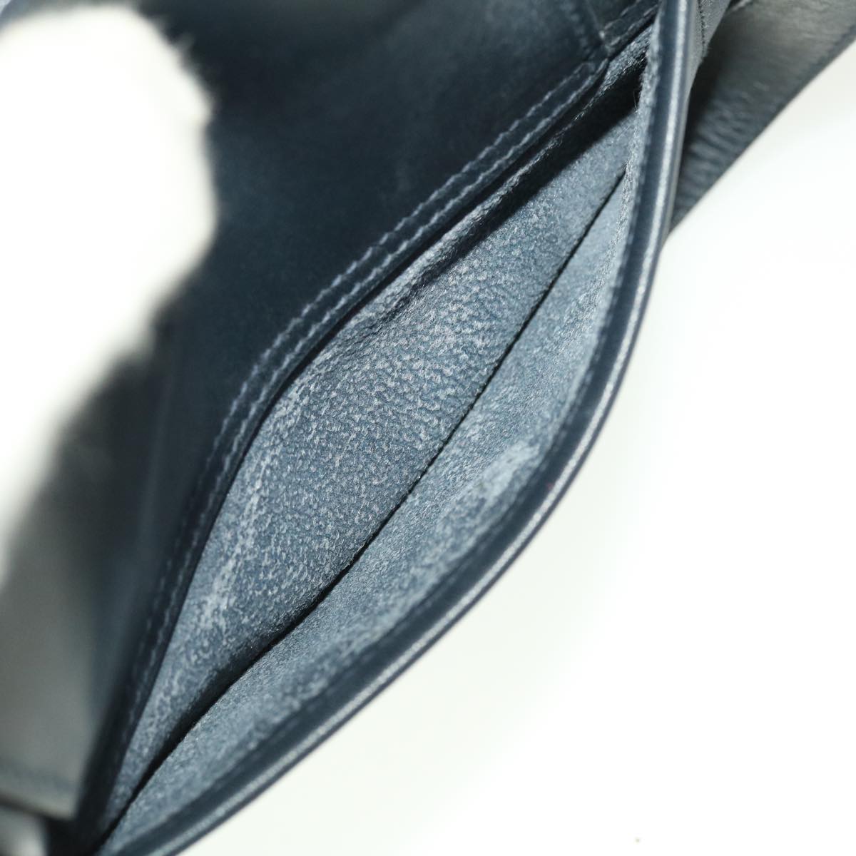 GUCCI Micro GG Canvas Shoulder Bag PVC Leather Navy ar9247