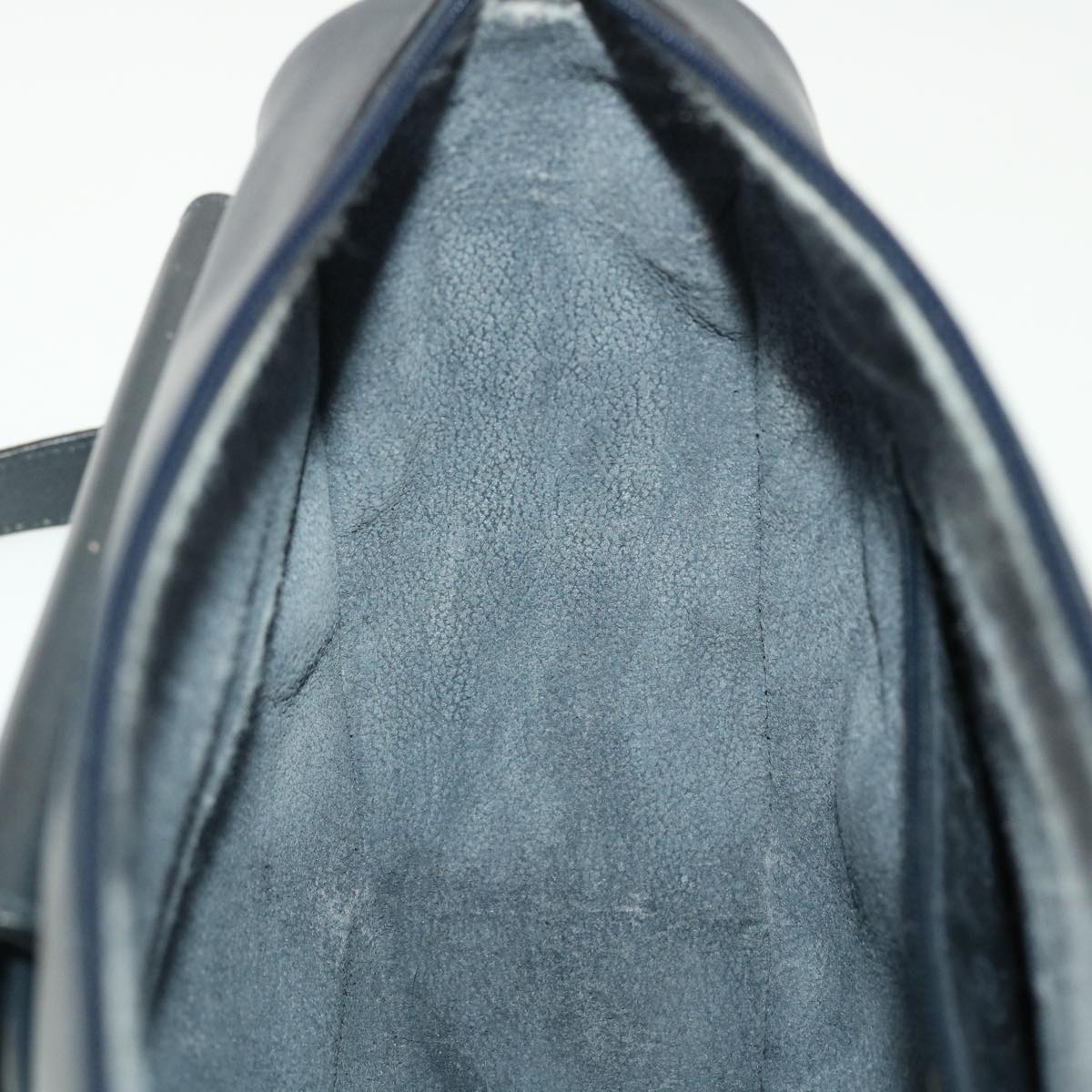 GUCCI Micro GG Canvas Shoulder Bag PVC Leather Navy ar9247