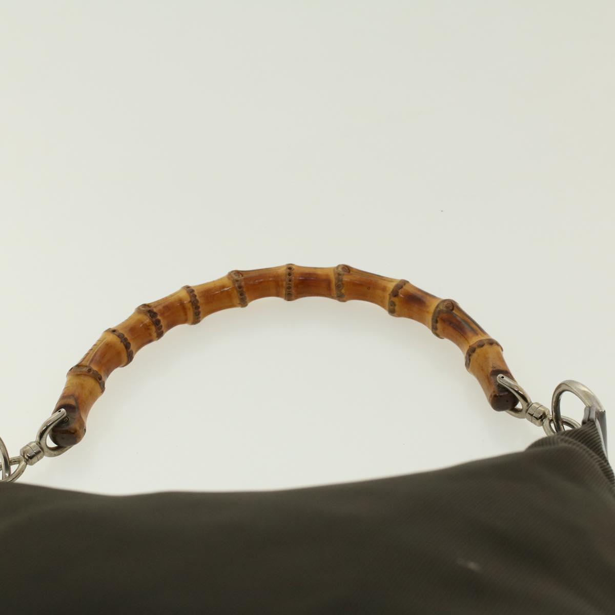 GUCCI Bamboo Shoulder Bag Nylon Brown 0000531200047 ar9405