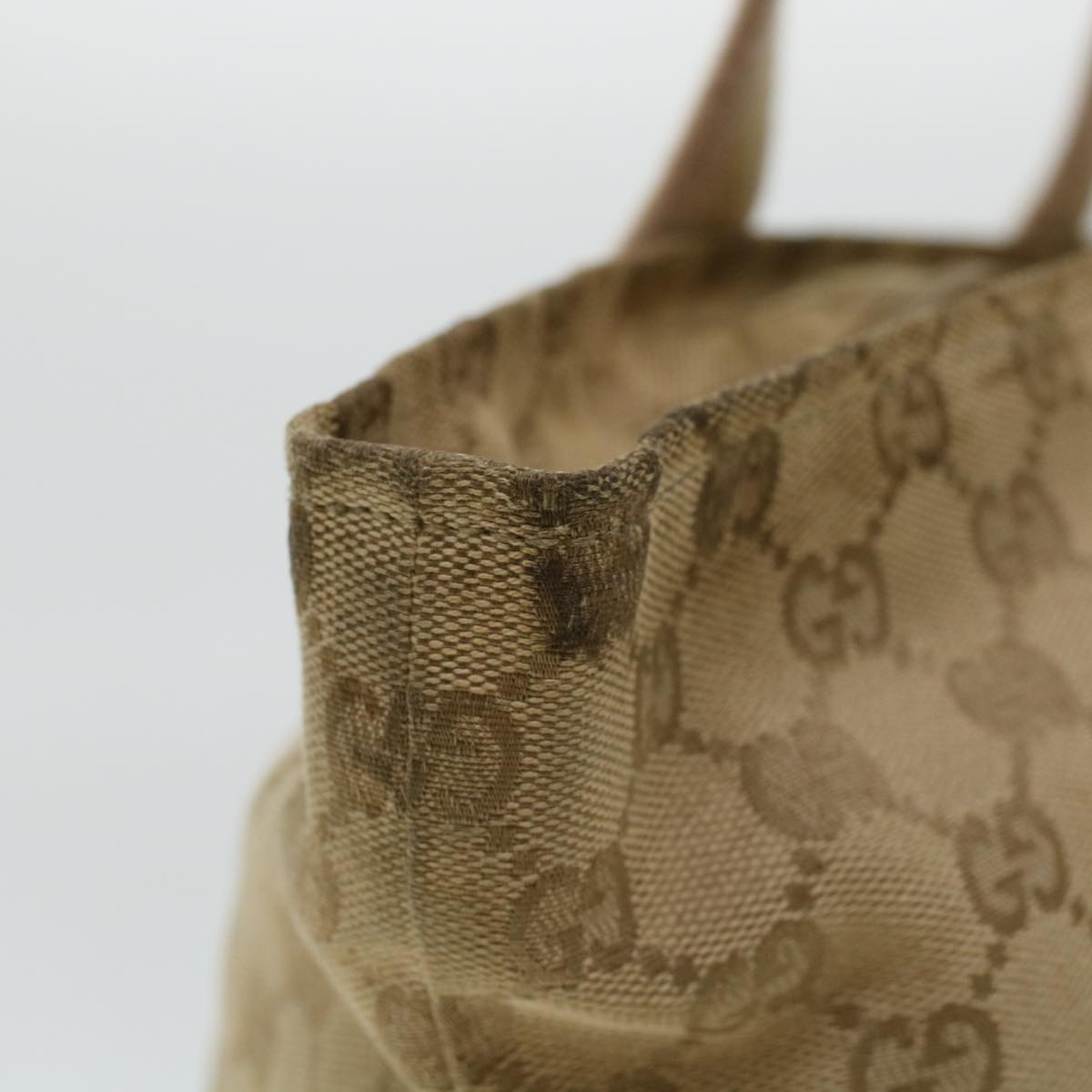GUCCI GG Canvas Sherry Line Tote Bag Beige Green Pink 131230 ar9406