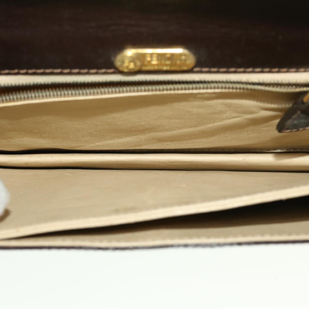 FENDI Shoulder Bag Leather Brown ar9569