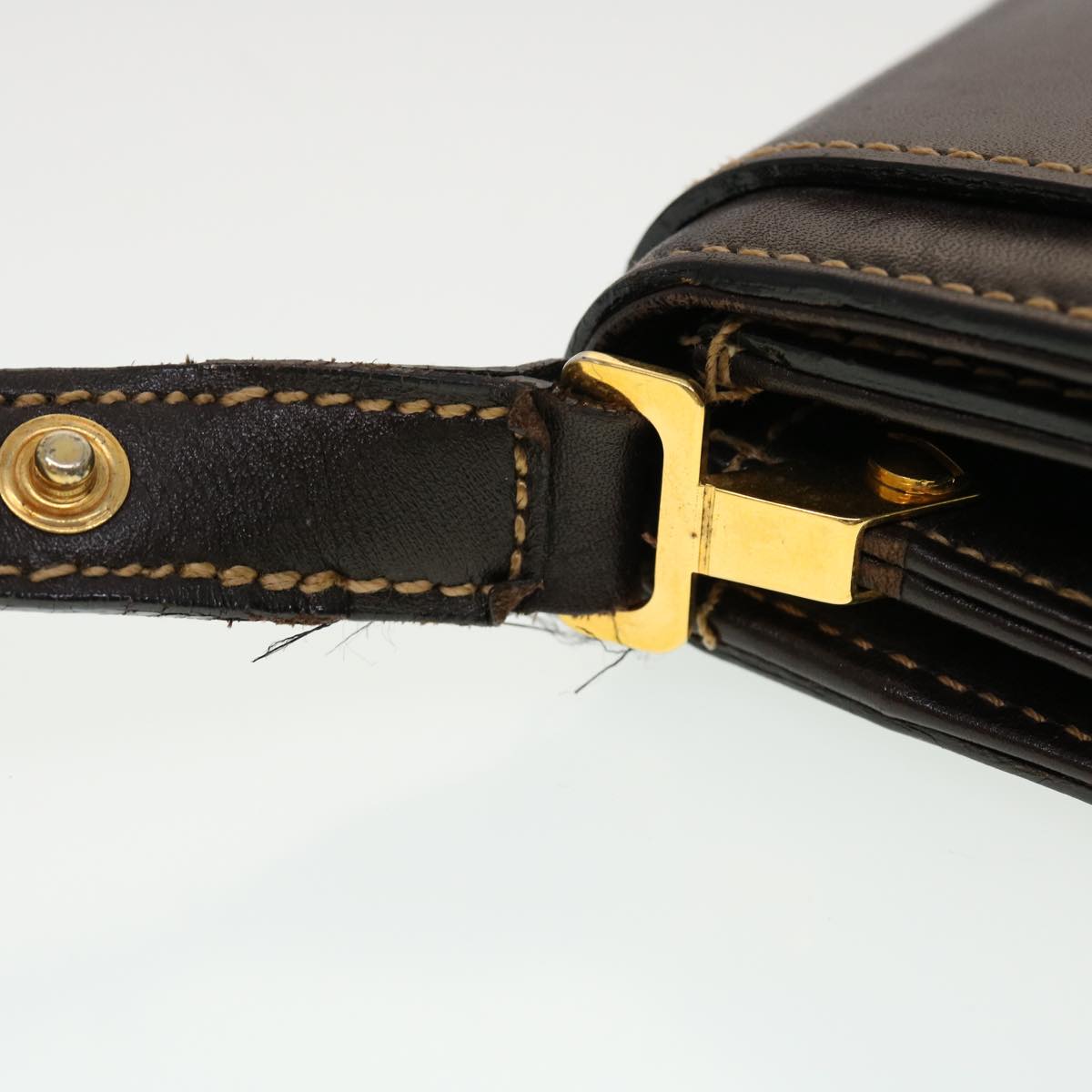 FENDI Shoulder Bag Leather Brown ar9569