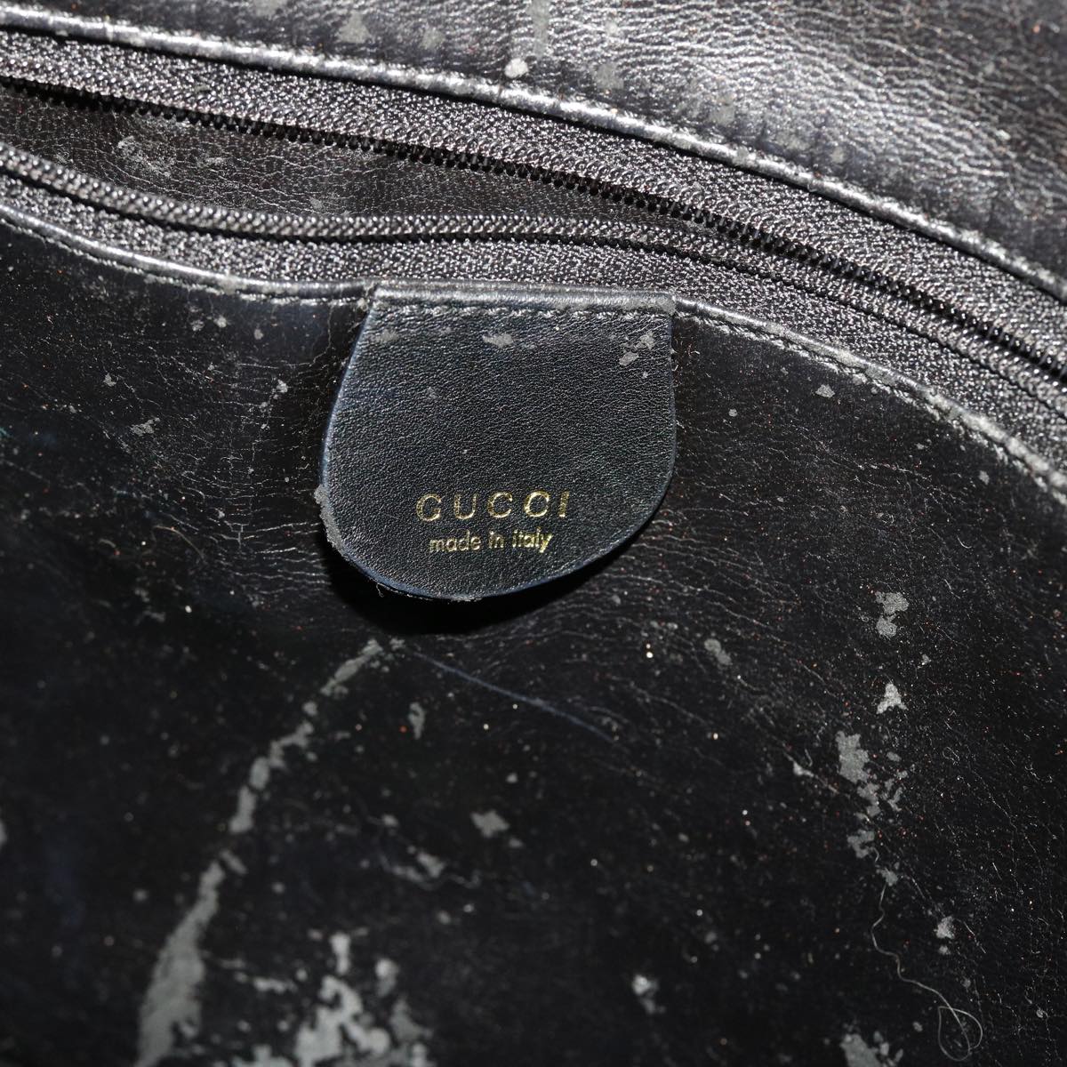 GUCCI Bamboo Hand Bag Leather 2way Black 001.0166.1577 ar9614