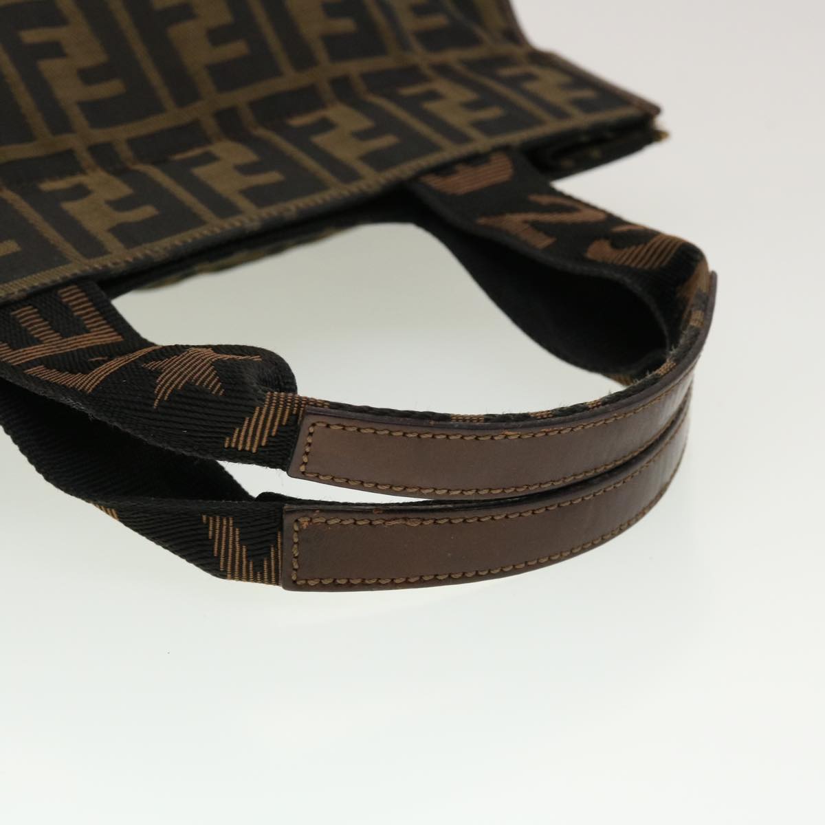 FENDI Zucca Canvas Hand Bag Black Brown 2321.26555.098 ar9639